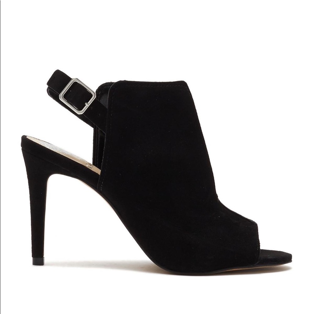 Vince Camuto Catina Split Vamp Slingback Heeled Black Sandals Size 8M